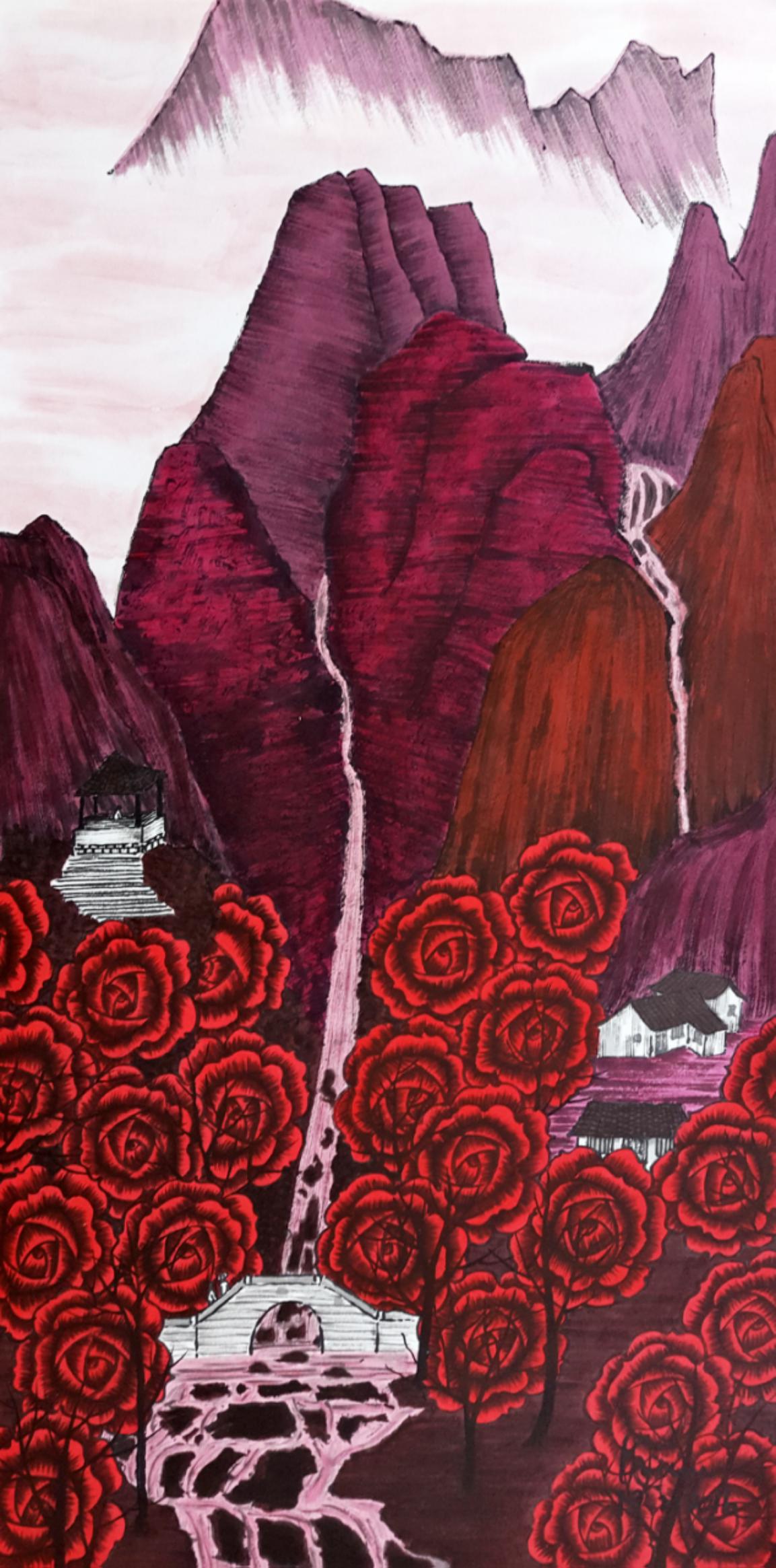 满山红遍九50×101cm