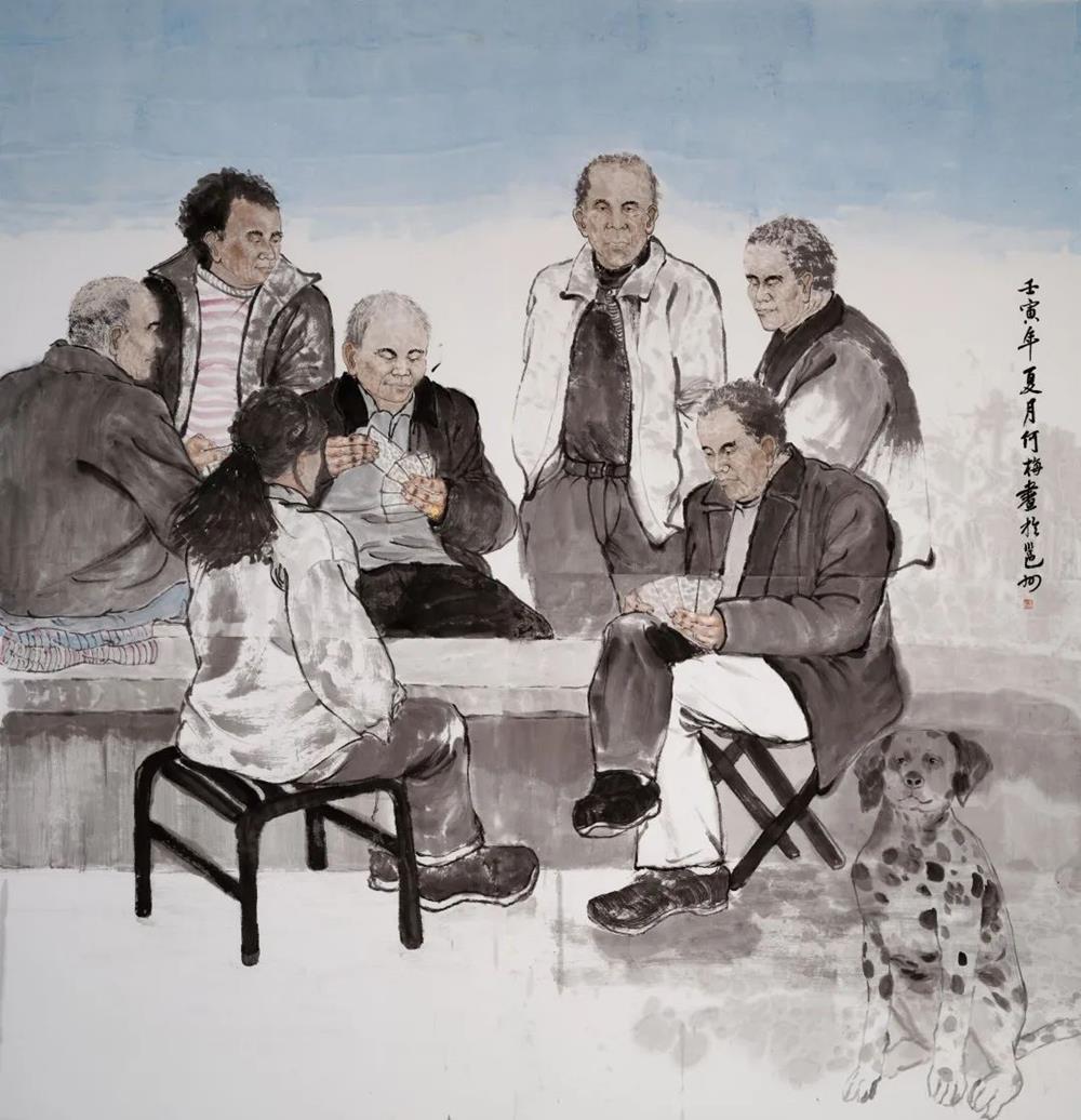 作者:何梅作品名:《老有所乐》尺寸:179cm*187cm指导教师:康强作者:黄